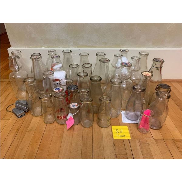 Collection of 37 Miscellaneous Canadian Antique Milk Bottles