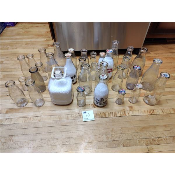 Set of 33 Assorted Antique Canadian Milk Bottles