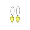 Genuine 18 ctw Quartz Lemon Earrings 14KT White Gold - REF-32N4R