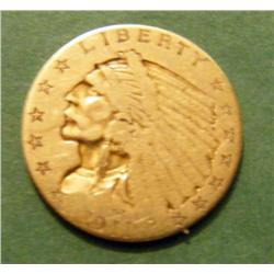 1911 $2.50 Indian Gold Liberty Coin