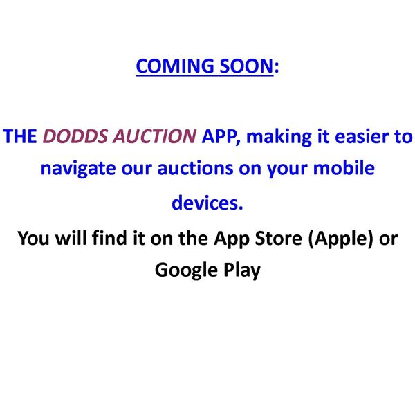 COMING SOON....THE DODDS AUCTION APP - AVAILABLE ON THE APP STORE & GOOGLE PLAY