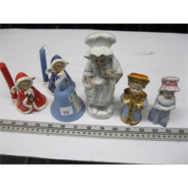 FIGURINES, BELL, CHRISTMAS, GOEBEL FIGURINES, SALT & PEPPERS, ETC.