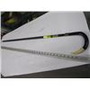 Image 1 : BLACK CANE WITH IVORY TIP & DECORATIVE RING, 90cm