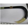 Image 2 : BLACK CANE WITH IVORY TIP & DECORATIVE RING, 90cm