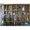 Image 2 : WALL MOUNT CASED DISPLAY CABINET WITH ASST. FIGURINES