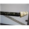 Image 2 : CARVED IVORY TOP BLACK PAINTED CANE, 86cm