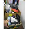 Image 1 : 2 BOXES OF MISC. IRON, DOG TRAYS, MISC., ETC.