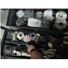 Image 1 : GREY TOOLBOX WITH ASST. ELECTRICAL TOOLS, SOLDERING IRON & SOLDER, ELECTRICAL CONNECTORS, ETC.