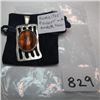 Image 2 : SILVER .925 PENDANT WITH AMBER STONE