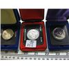 Image 1 : 3 CASED CANADIAN $1 COINS, 1972, 1970 & 1976