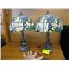 Image 1 : PAIR OF DRAGONFLY MULTI COLOR BEDSIDE LAMPS (1 LAMP NEEDS NEW SWITCH)