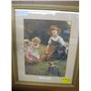 Image 1 : FRAMED PRINT OF THE KIDS WITH DOGS, CALLED THEIR FAVORITE PETS