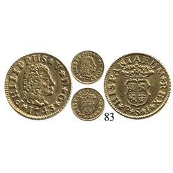 Seville, Spain, bust ½ escudo, Philip V, 1743PJ.