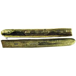 Long gold bar #33, 20K, one end cut, from the "Golden Fleece wreck" (ca. 1550).