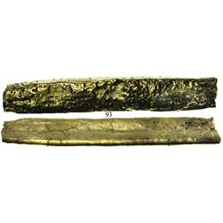 Gold bar piece #I, 20K, cut at both ends, from the "Golden Fleece wreck" (ca. 1550).