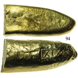 Cut gold bar endpiece #VII, 19¼K, from the "Golden Fleece wreck" (ca. 1550).