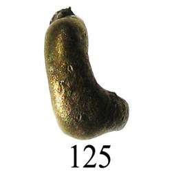 Noodle-shaped "drip" gold ingot, from the Espadarte (1558).