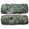 Image 1 : Rectangular copper bar for making Chinese bronze "cash" coins, from an unidentified Chinese wreck of