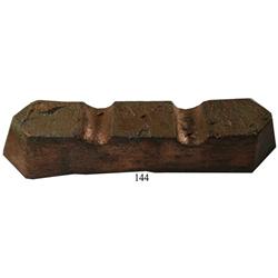 Well-molded copper ingot from the Benamain (1890).