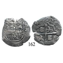 Mexico City, Mexico, cob 4 reales, Philip II or III, assayer not visible.