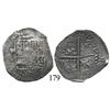 Image 1 : Potosí, Bolivia, cob 4 reales, Philip III, P-Q, quadrants of cross transposed (rare for this assayer
