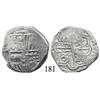 Image 1 : Potosí, Bolivia, cob 4 reales, Philip III or IV, P-T, Grade 2 (estimated).