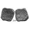 Image 1 : Cartagena, Colombia, cob 8 reales, Philip IV, C-E to right (early 1630s), rare.