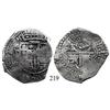 Image 1 : Potosí, Bolivia, cob 8 reales, (1649?)O, with shield countermark (scarce) and rare crown-alone count