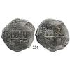 Image 1 : Potosí, Bolivia, cob 8 reales, 1652E, with crowned-•F• countermark on cross, very rare shield-type 1