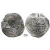 Image 1 : Potosí, Bolivia, cob 8 reales, (1651-2)E, with crowned-•F• (2 dots) and crown-alone countermarks on 