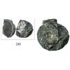 Image 1 : Potosí, Bolivia, cob 8 reales, (1652-4)E, still enclosed in broken-open "biscuit" of oxidation.
