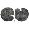 Image 1 : Potosí, Bolivia, cob 8 reales, 1650O, with crowned-L countermark on cross.