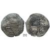 Image 1 : Potosí, Bolivia, cob 8 reales, 1651E, with crowned-O countermark (scarce) on cross, rare full brocka