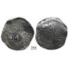 Image 1 : Potosí, Bolivia, cob 8 reales, 1651E, with common crown-alone countermark on shield.