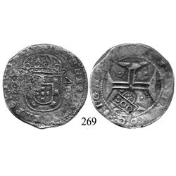 Lisbon, Portugal, 400 reis, John IV, with Brazilian 500-reis ("S00") countermark (1663).