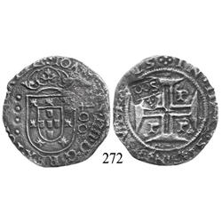 Porto, Portugal, 400 reis, John IV, with Brazilian 500-reis ("S00") countermark (1663).