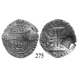 Lisbon, Portugal, 200 reis, John IV, with Brazilian 250-reis ( 2S0 ) countermark (1663).