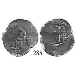 Potosí, Bolivia, cob 2 reales, 1659E.