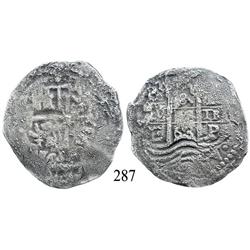 Potosí, Bolivia, cob 8 reales, 1663E.