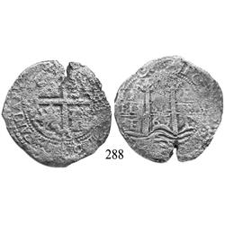 Potosí, Bolivia, cob 8 reales, 1665E.