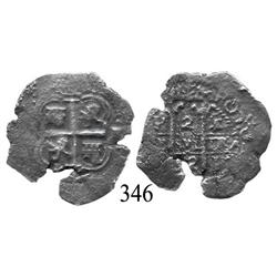 Potosí, Bolivia, cob 2 reales, 1662E.