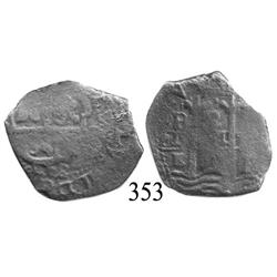 Potosí, Bolivia, cob 2 reales, 1668E.