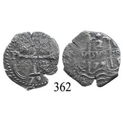 Potosí, Bolivia, cob 2 reales, 1679C.