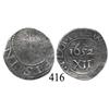 Image 1 : Massachusetts Bay Colony, oak tree shilling, 1652.