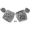 Image 1 : Mixed lot of 2 Mexico City, Mexico, cobs: 4 reales, Philip V, and 1 real, Charles II, assayers not v