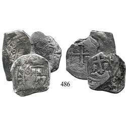 Lot of 3 Mexico City, Mexico, cob 8 reales, 1730, 1731 and 1732, oMF.