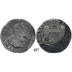Brabant, Spanish Netherlands (Brussels mint), portrait ducatoon, Philip IV, 1637, scarce.