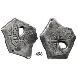 Mexico City, Mexico, cob 8 reales, Philip V, oMJ (1705-24) bubble-hole.