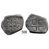Image 1 : Mexico City, Mexico, cob 4 reales, 1730/29, oMR, scarce overdate.