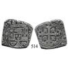 Image 1 : Mexico City, Mexico, klippe 8 reales, 1733F, scarce.